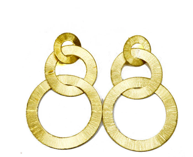 Sheila Fajl Tri-Circle Brushed Earrings - Gabrielle's Biloxi