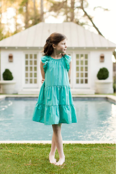 Girls Layla Dress - Teal - Gabrielle's Biloxi