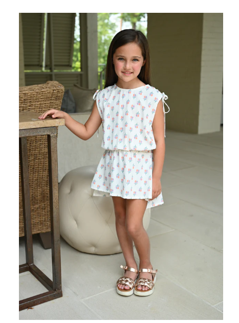 Girls Helen Dress - White Block - Gabrielle's Biloxi