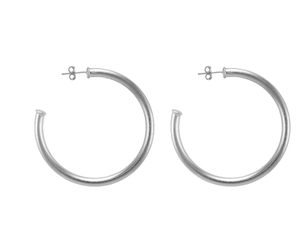 Sheila Fajl Small Everybody's Favorite Hoops - Brushed Silver - Gabrielle's Biloxi
