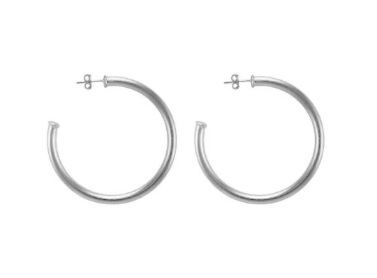 Sheila Fajl Petite Everyone's Favorite Hoops - Brushed Silver - Gabrielle's Biloxi