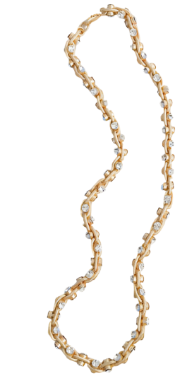 Twisted Rhinestone Statement Necklace 18" - Gabrielle's Biloxi
