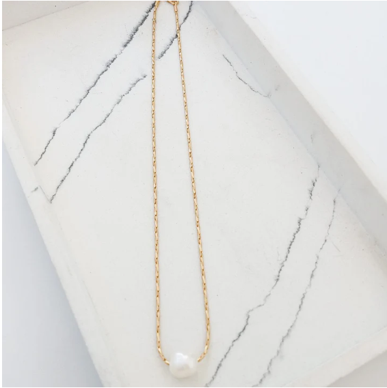 Petite Rope Chain Pearl Necklace - 16" - Gabrielle's Biloxi