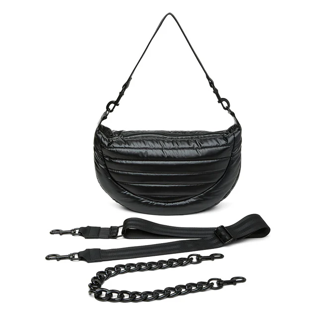 Think Royln Elton Hobo Cross Body (Black on Black) - Pearl Black - Gabrielle's Biloxi