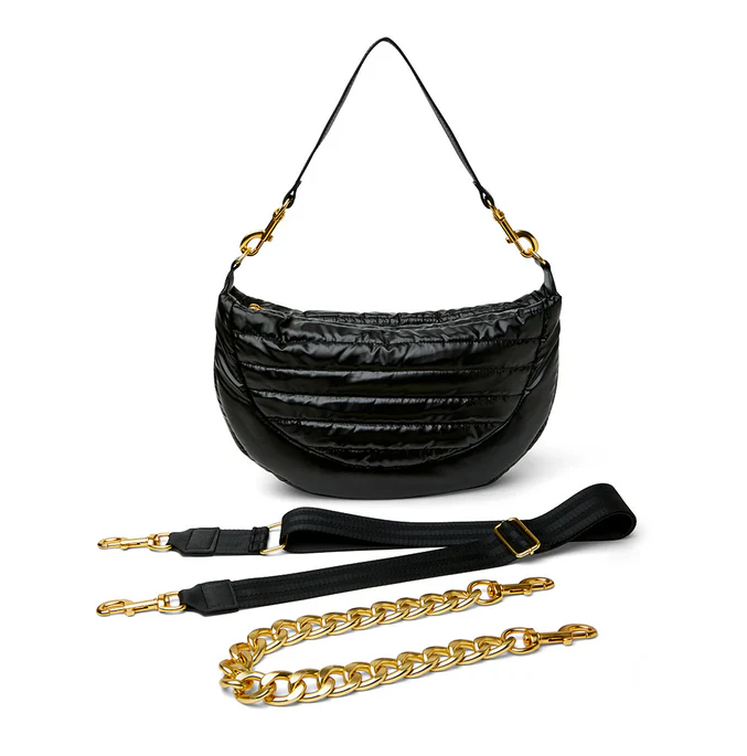Think Royln Elton Hobo Cross Body (Gold Chain) - Pearl Black - Gabrielle's Biloxi