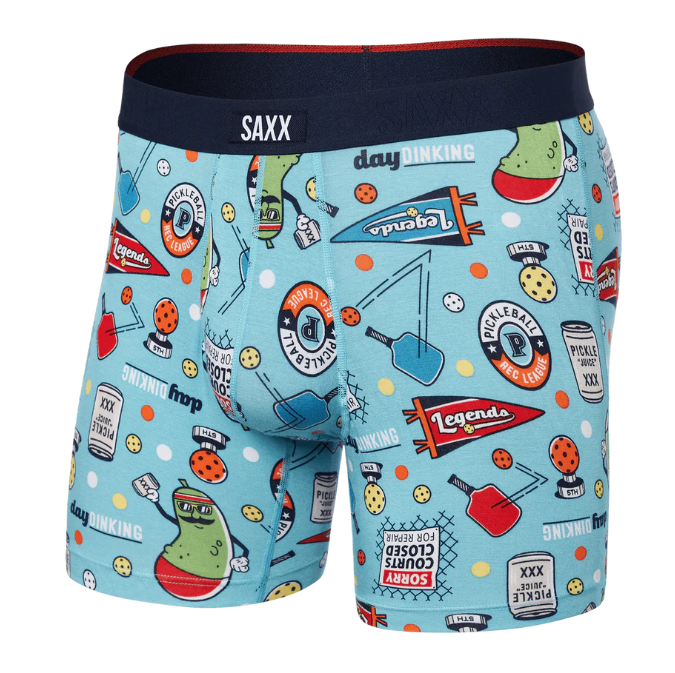 Saxx Vibe Xtra Boxer Brief Fly - Pickleball Legends - Aqua - Gabrielle's Biloxi