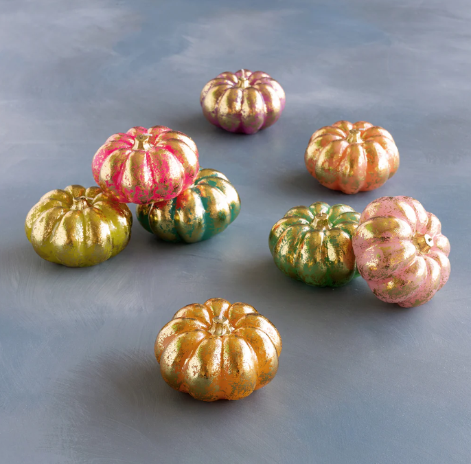 Glitterville Rainbow Pumpkin Candle, 5" Assorted - Gabrielle's Biloxi