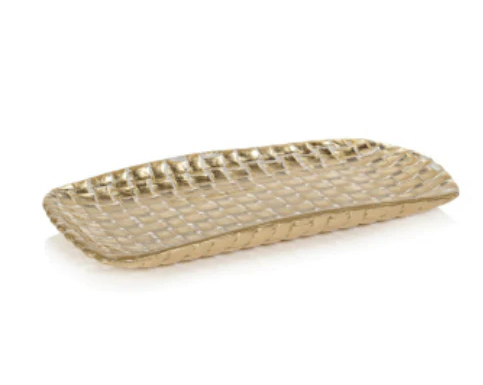 Braided Rectangular Tray Gold - 12.75" x 5 - Gabrielle's Biloxi