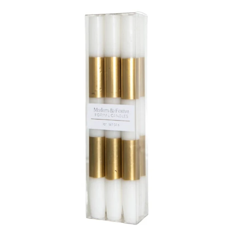 Modern & Festive Gold Formal Candles - Set of 6 - Gabrielle's Biloxi