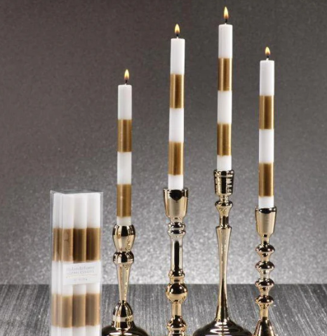 Modern & Festive Gold Formal Candles - Set of 6 - Gabrielle's Biloxi