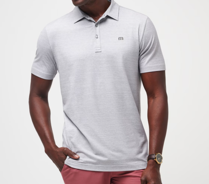Travis Mathew The Heater Polo - Heather Microchip - Gabrielle's Biloxi