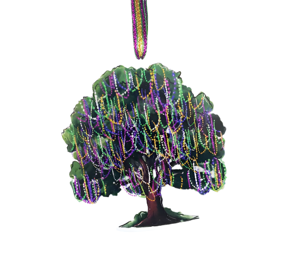 Acrylic Mardi Gras Bead Tree Ornament - Gabrielle's Biloxi