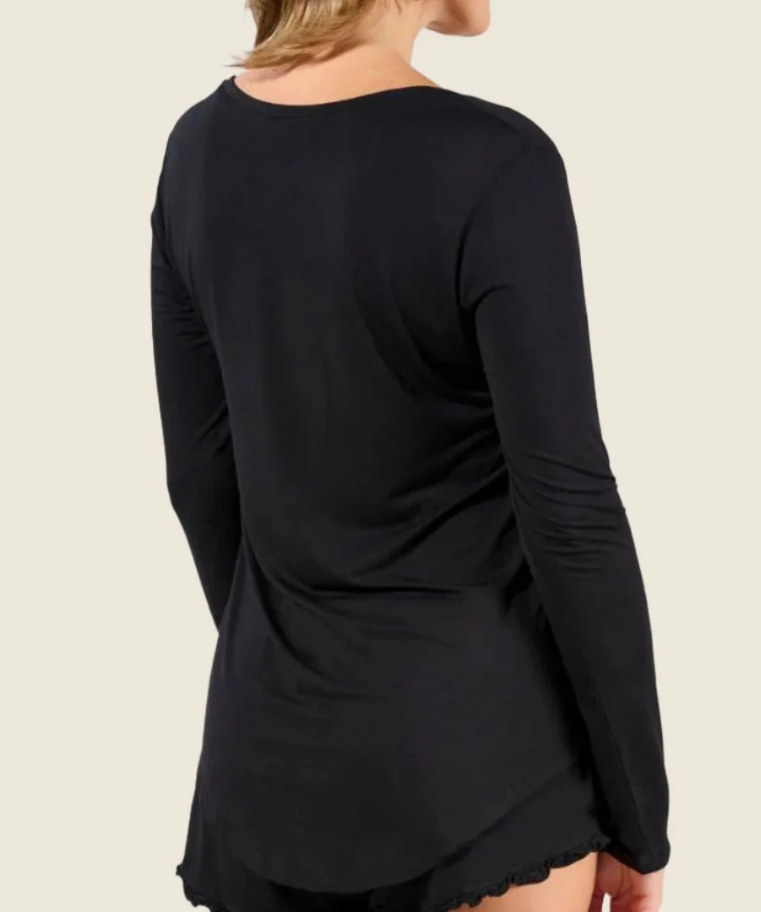 Faceplant Dreams Long Sleeve Pajama Shirt - Black - Gabrielle's Biloxi