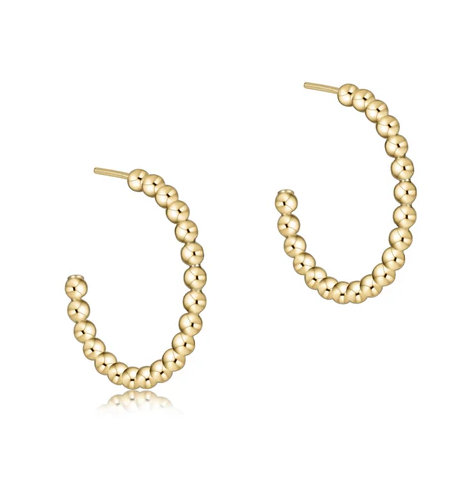 Enewton Beaded Classic 1" Post Hoop - 2mm Gold - Gabrielle's Biloxi
