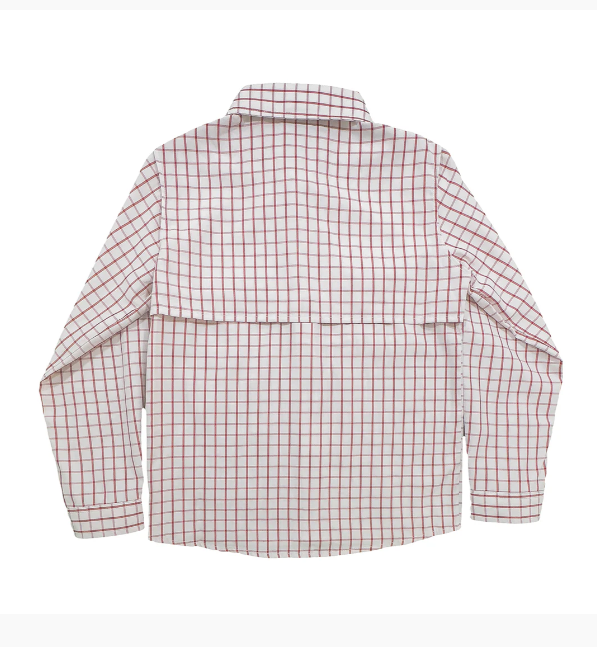 Boys Flagler Fishing Shirt - Red Plaid - Gabrielle's Biloxi
