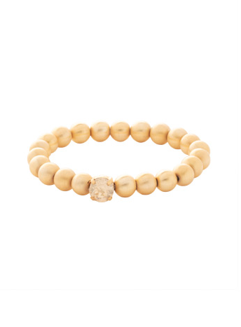 Sorrelli Single Crystal Stretch Bracelet - Matte Gold - Gabrielle's Biloxi