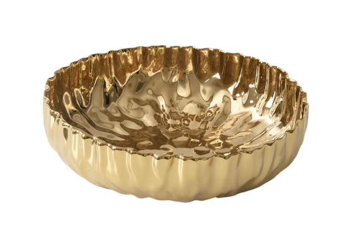 Pampa Bay Extra Large Shallow Bowl - Gold - Gabrielle's Biloxi