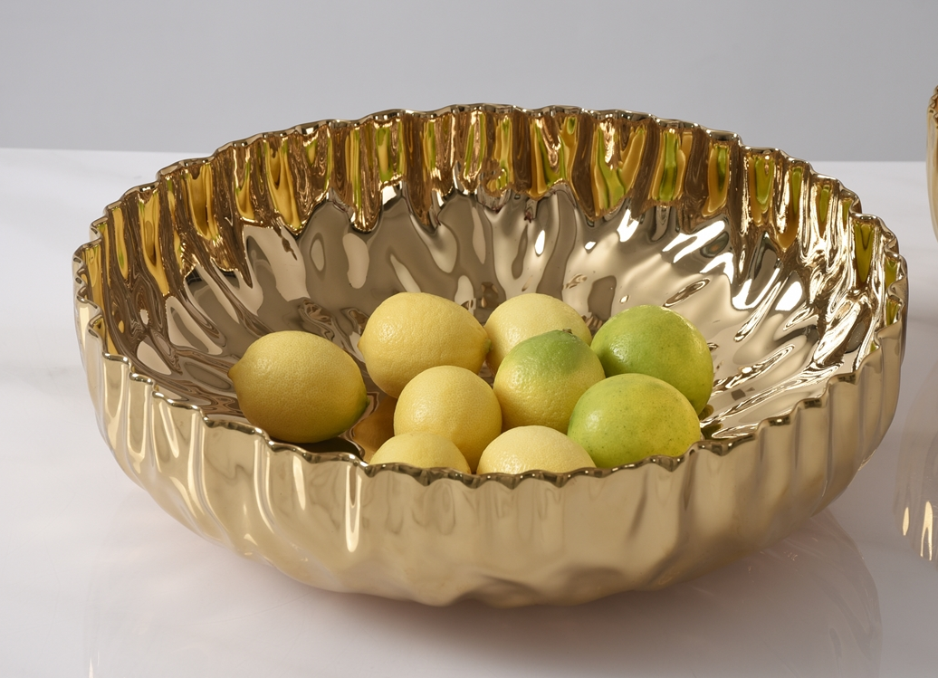 Pampa Bay Extra Large Shallow Bowl - Gold - Gabrielle's Biloxi