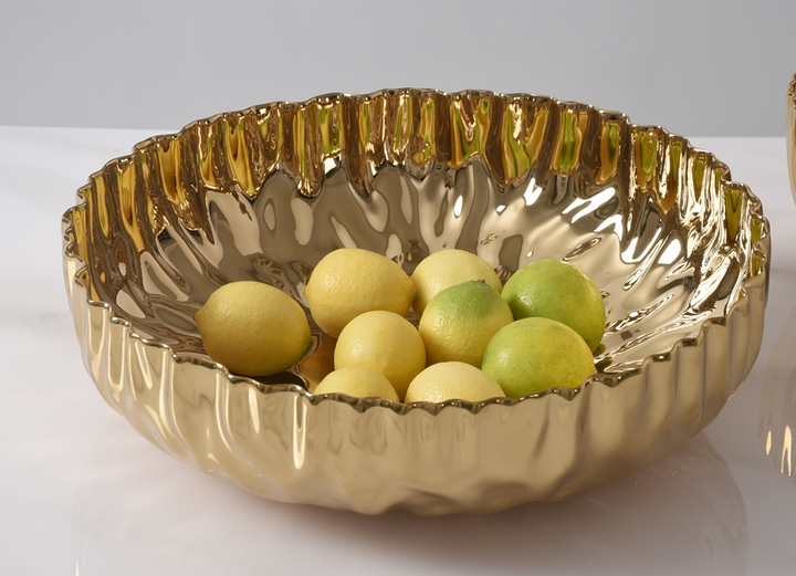 Pampa Bay Extra Large Shallow Bowl - Gold - Gabrielle's Biloxi