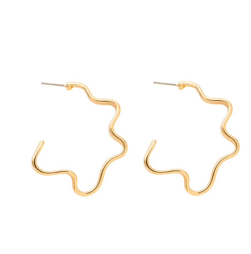 Mignonne Gavigan Mega Barrow Hoops - Gold - Gabrielle's Biloxi