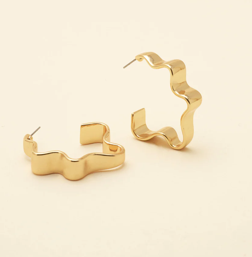 Mignonne Gavigan Mega Barrow Hoops - Gold - Gabrielle's Biloxi
