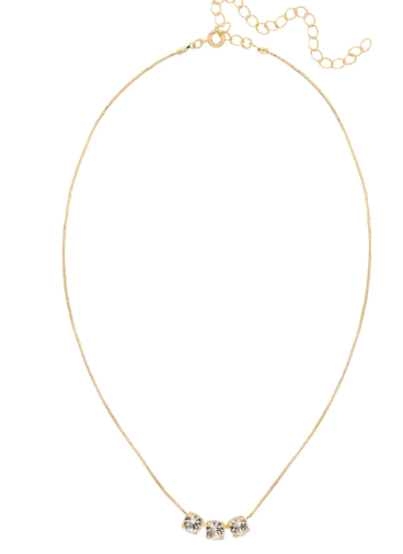 Sorrelli Triple Stud Tennis Necklace - Crystal - Gabrielle's Biloxi