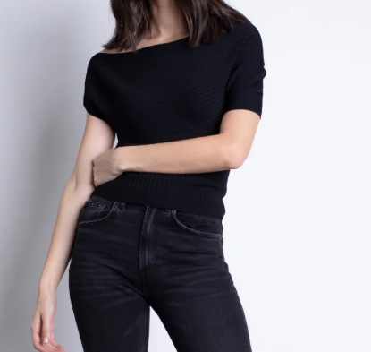 Karina Grimaldi Natalia Knit Top - Black - Gabrielle's Biloxi