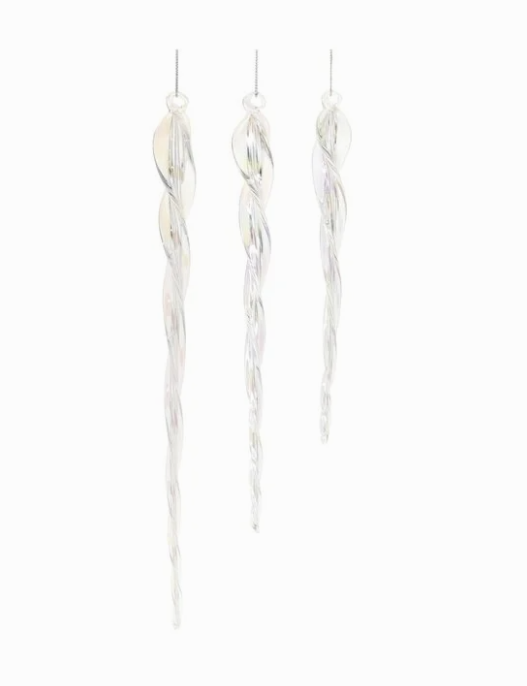 Icicle Ornament Glass - Assorted Sizes - Gabrielle's Biloxi