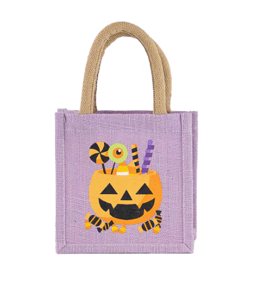 Halloween Treats Petite Gift Tote - Light Purple/Orange/Black - Gabrielle's Biloxi