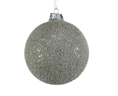 Silver Beaded Glass Ornament - Gabrielle's Biloxi