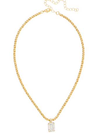 Sorrelli Emerald Rope Chain Pendant Necklace - Crystal - Gabrielle's Biloxi