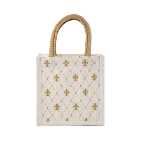 Clovis Petite Gift Tote - White/Gold - Gabrielle's Biloxi