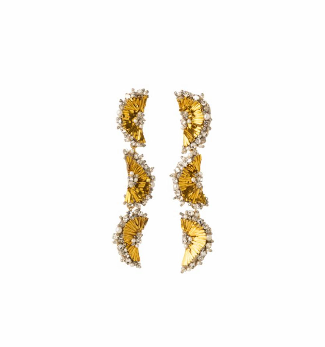 Mignonne Gavigan Murray Triple Drop Earrings- Gold - Gabrielle's Biloxi