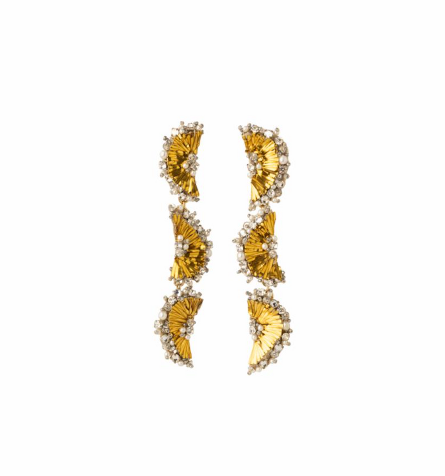 Mignonne Gavigan Murray Triple Drop Earrings- Gold - Gabrielle's Biloxi