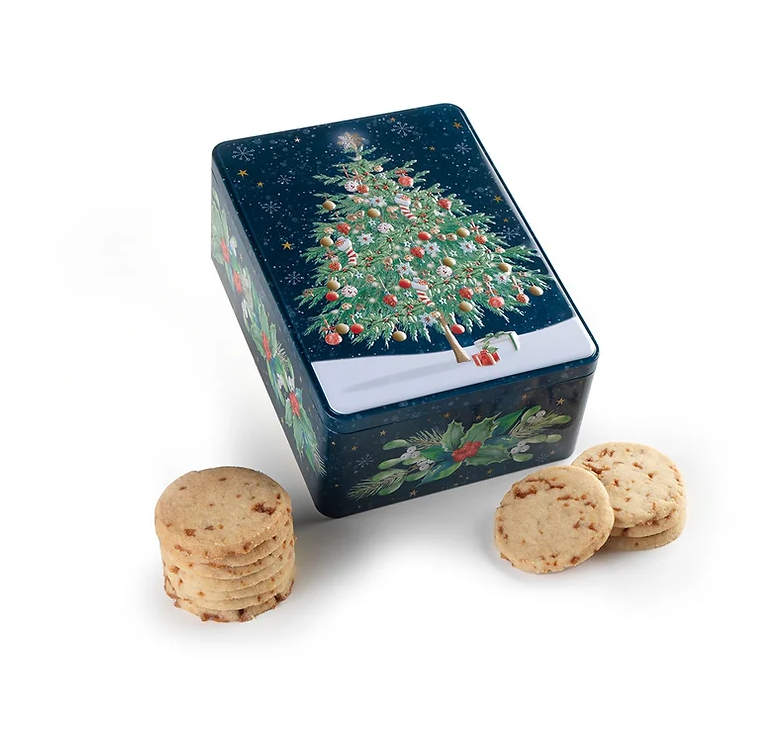 Christmas Tree Rectangle Tin - Salted Caramel Biscuits - Gabrielle's Biloxi