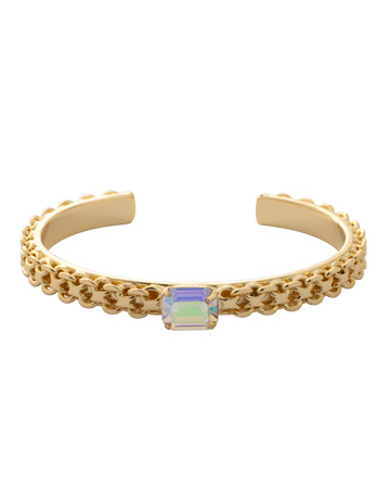 Sorrelli Octavia Single Crystal Cuff Bracelet - Bright Gold Crystal Aurora - Gabrielle's Biloxi