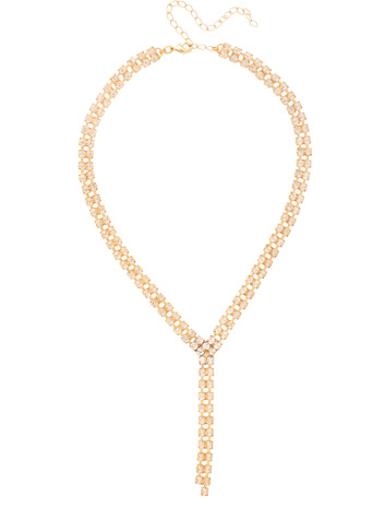 Sorrelli Kaylyn Lariat Tennis Necklace - Bright Gold Crystal - Gabrielle's Biloxi