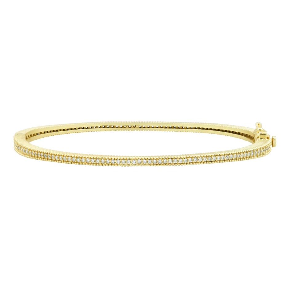 Freida Rothman The Classic Pave' Hinge Bangle - Gold - Gabrielle's Biloxi