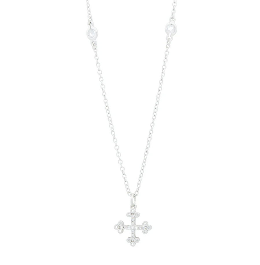 Freida Rothman Cross Necklace - Silver - Gabrielle's Biloxi