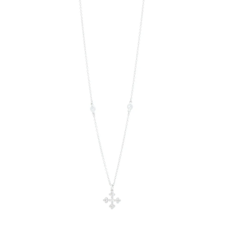 Freida Rothman Cross Necklace - Silver - Gabrielle's Biloxi
