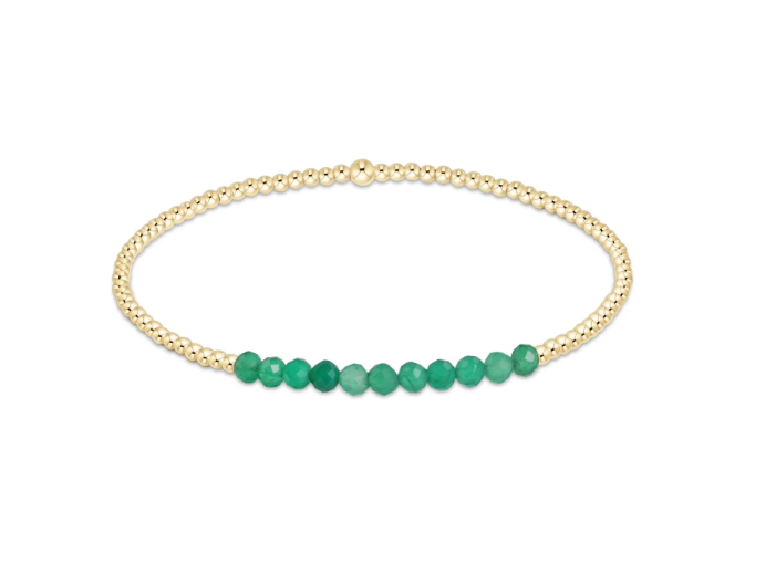 ENewton Gold Bliss 2mm Bead Bracelet - Green Onyx - Gabrielle's Biloxi