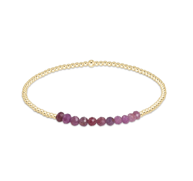 ENewton Gold Bliss 2mm Bead Bracelet - Ruby - Gabrielle's Biloxi