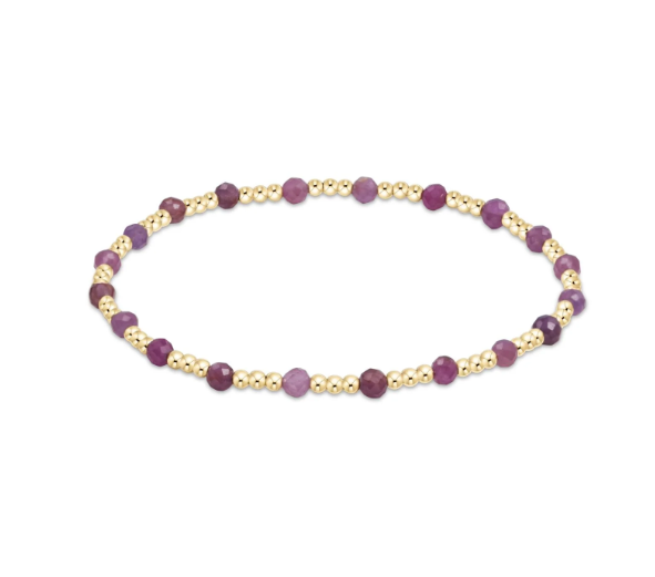 ENewton Gemstone Gold Sincerity Pattern 3mm Bead Bracelet - Ruby - Gabrielle's Biloxi