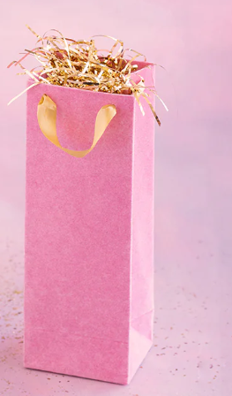 Patisserie Flocked Wine Bag - 14" x 5" x 4" - Gabrielle's Biloxi