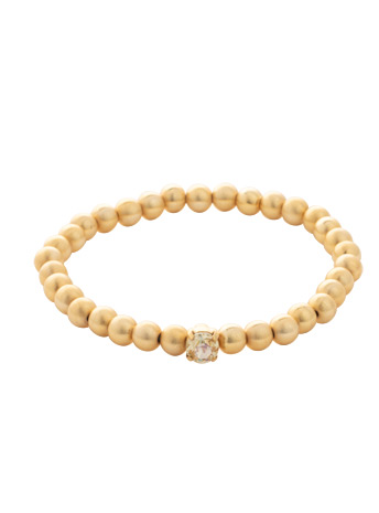 Sorrelli Mini Single Crystal Stretch Bracelet - Matte Gold Golden Goddess - Gabrielle's Biloxi