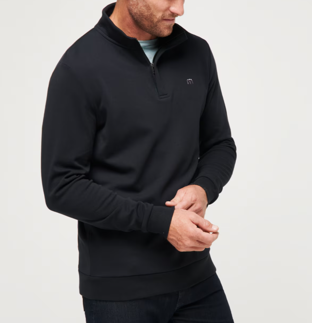 Travis Mathew Cloud Quarter Zip 2.0 - Black - Gabrielle's Biloxi