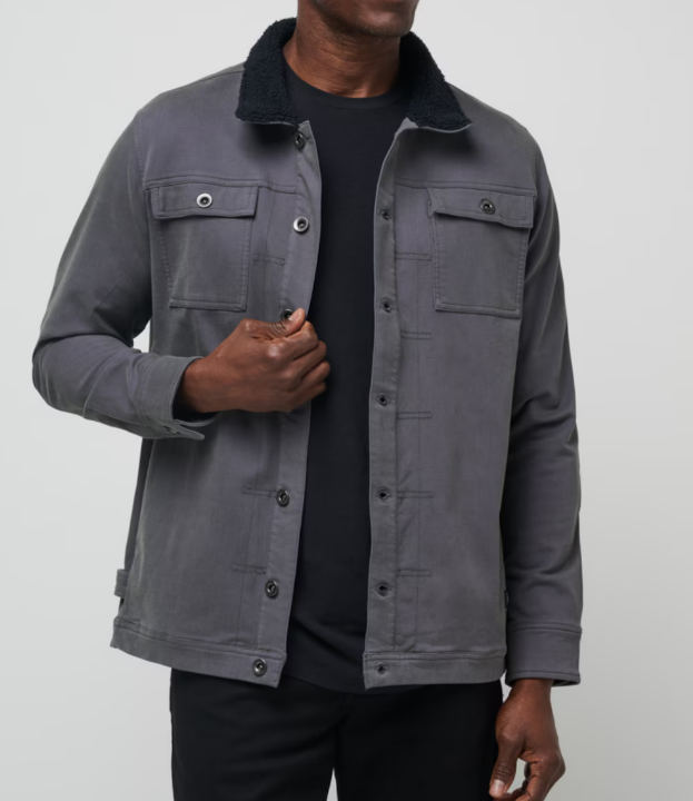 Travis Mathew Cloud Denim Sherpa - Grey Pinstripe - Gabrielle's Biloxi