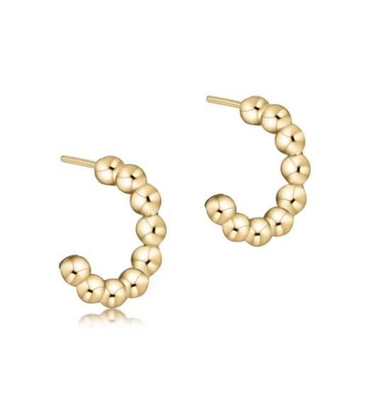ENewton Beaded Classic 1" Post Hoop - 4mm Gold - Gabrielle's Biloxi