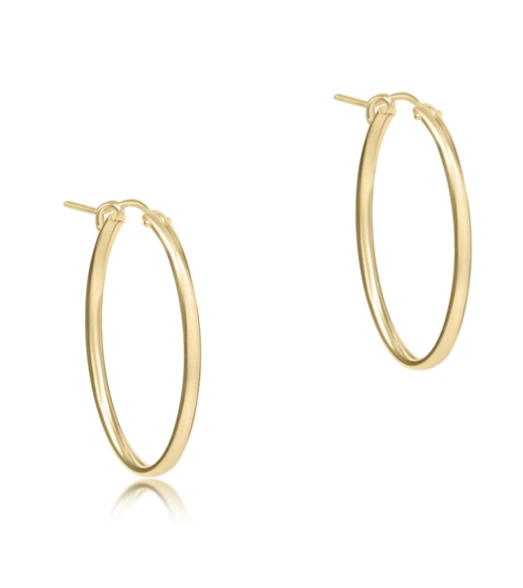 ENewton Oval Gold 1" Hoop Earrings - Smooth - Gabrielle's Biloxi