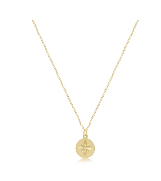 ENewton 16" Necklace Gold - Direction Gold Disc - Gabrielle's Biloxi